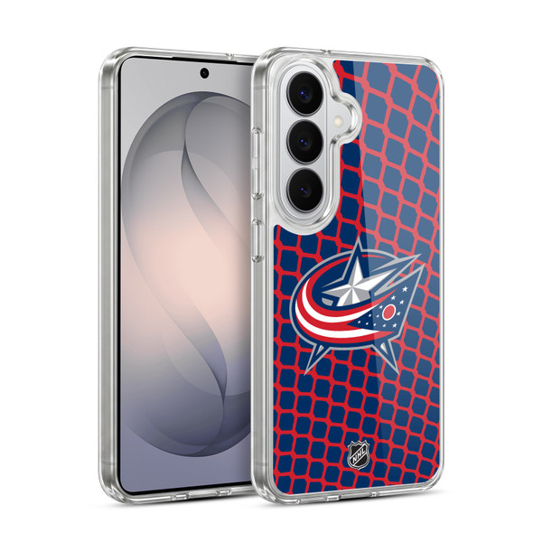 NHL Columbus Blue Jackets Net Pattern Soft Gel Case for Samsung Galaxy S26 Plus