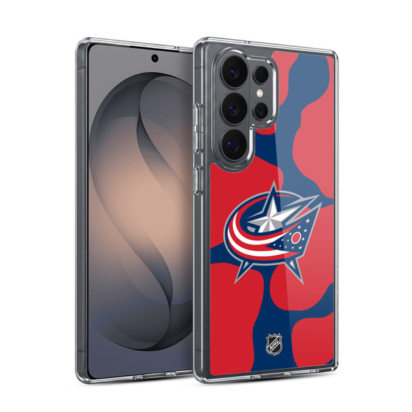 NHL Columbus Blue Jackets Cow Pattern Soft Gel Case for Samsung Galaxy S26 Ultra
