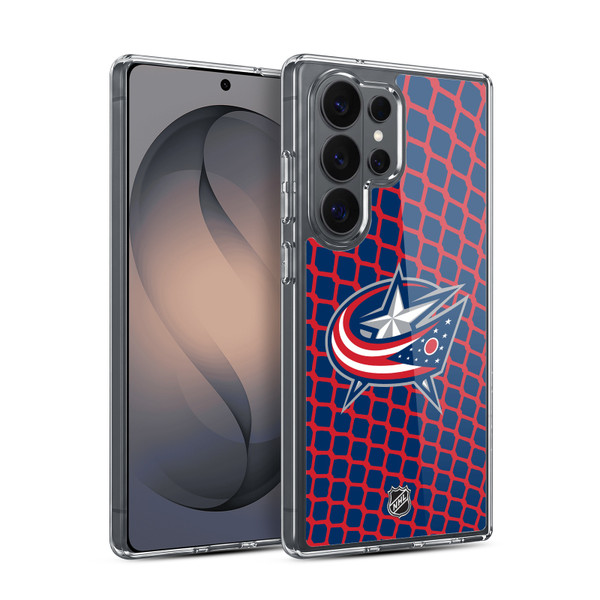 NHL Columbus Blue Jackets Net Pattern Soft Gel Case for Samsung Galaxy S26 Ultra