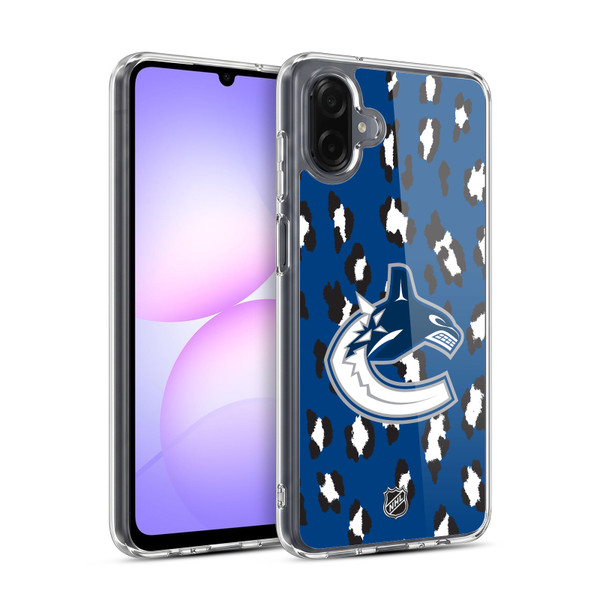 NHL Vancouver Canucks Leopard Pattern Soft Gel Case for Samsung Galaxy A07 4G