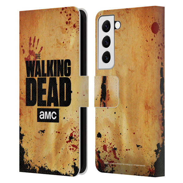 AMC The Walking Dead Logo Stacked Leather Book Wallet Case Cover For Samsung Galaxy S22 5G