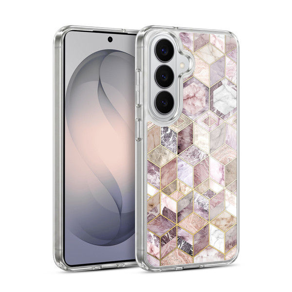 Micklyn Le Feuvre Marble Patterns Blush Quartz Honeycomb Soft Gel Case for Samsung Galaxy S26 Plus