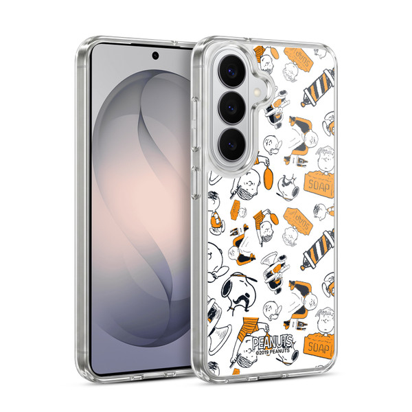 Peanuts Chuck's Barber Shop Pattern Soft Gel Case for Samsung Galaxy S26