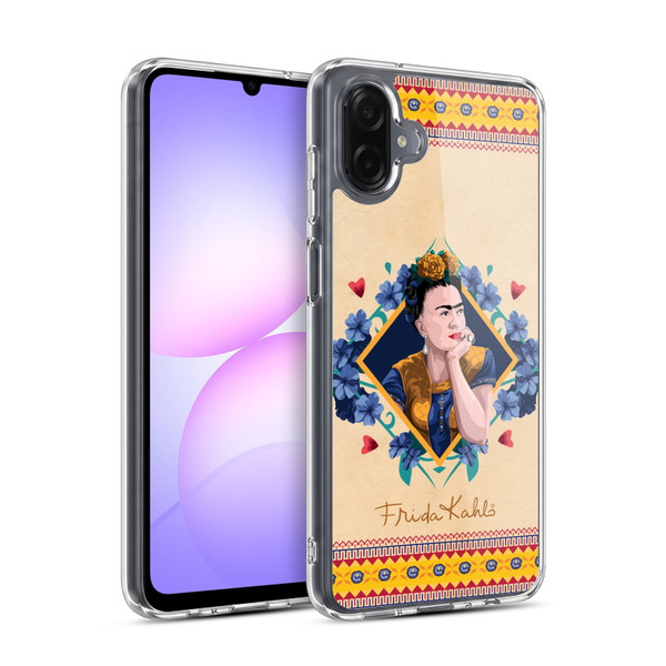 Frida Kahlo Portrait Indigo Soft Gel Case for Samsung Galaxy A07 4G
