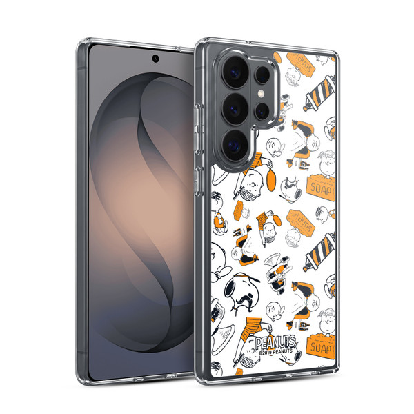 Peanuts Chuck's Barber Shop Pattern Soft Gel Case for Samsung Galaxy S26 Ultra