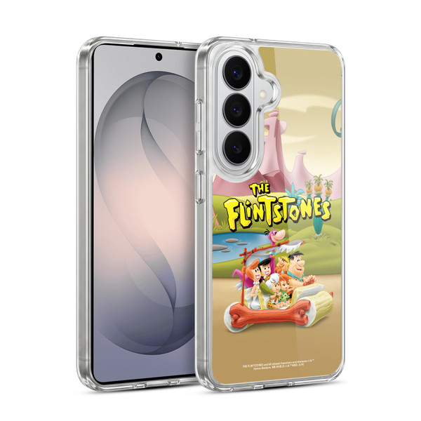 The Flintstones Characters Stone Car Soft Gel Case for Samsung Galaxy S26 Plus