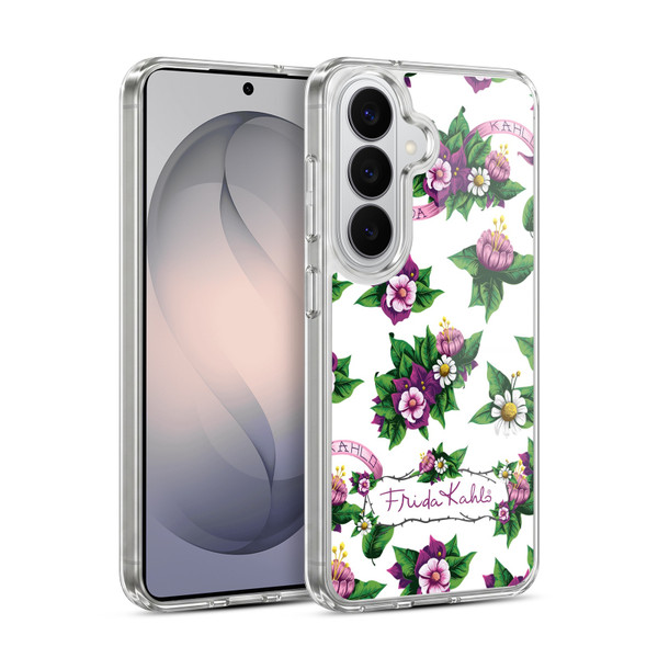 Frida Kahlo Purple Florals Pattern Soft Gel Case for Samsung Galaxy S26