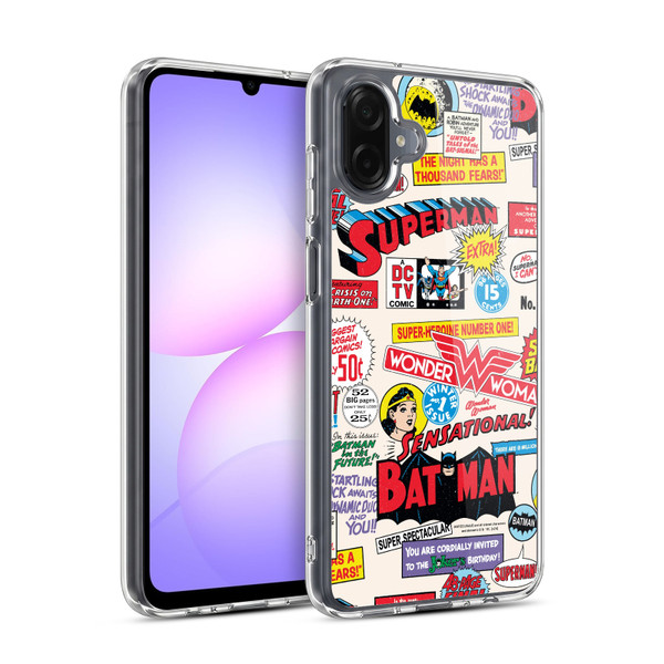 Justice League DC Comics 90th Anniversary Logo Pattern Soft Gel Case for Samsung Galaxy A07 4G