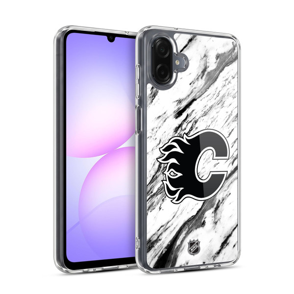 NHL Calgary Flames Marble Soft Gel Case for Samsung Galaxy A07 4G