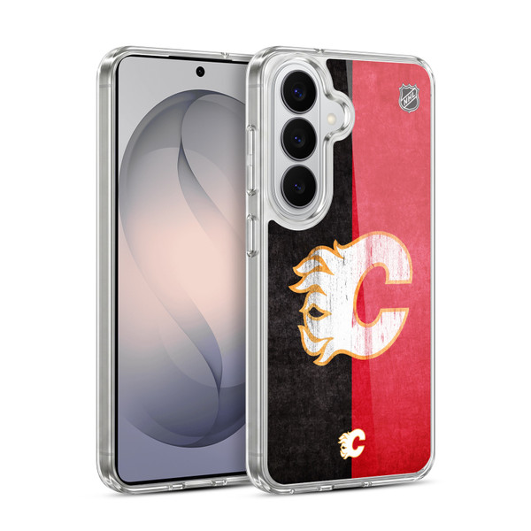 NHL Calgary Flames Half Distressed Soft Gel Case for Samsung Galaxy S26