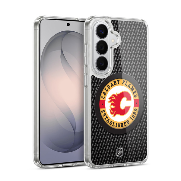 NHL Calgary Flames Puck Texture Soft Gel Case for Samsung Galaxy S26