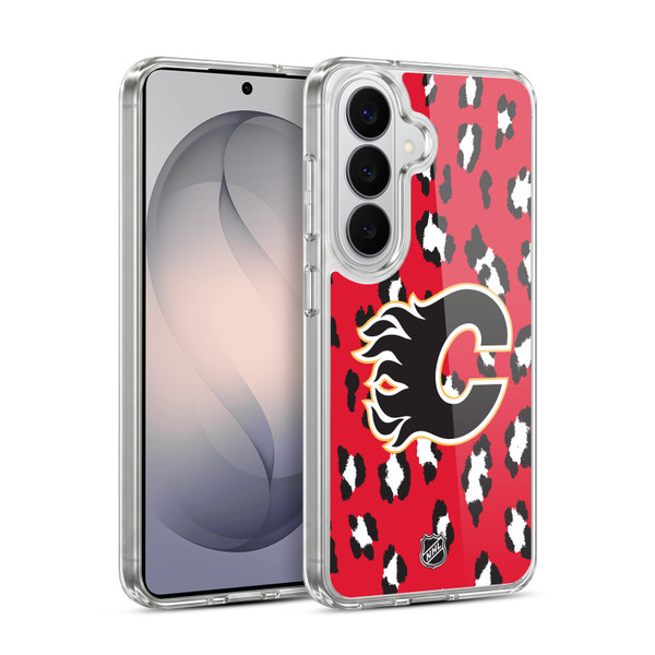 NHL Calgary Flames Leopard Pattern Soft Gel Case for Samsung Galaxy S26 Plus