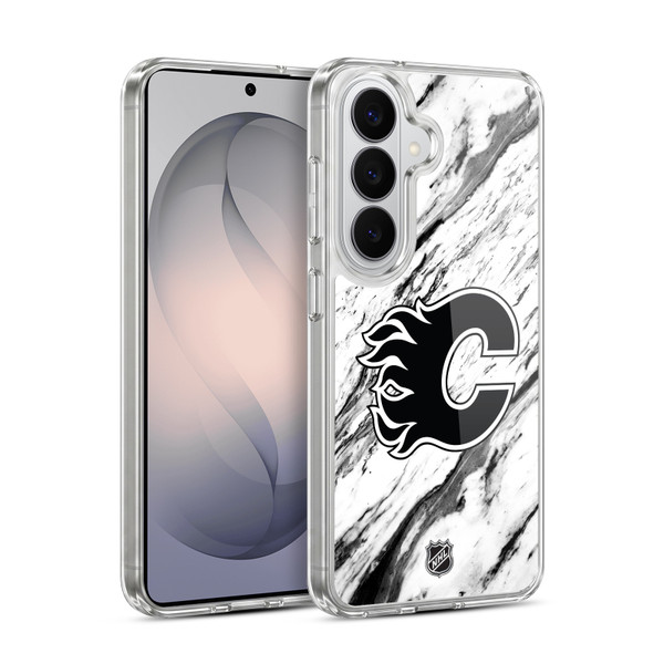 NHL Calgary Flames Marble Soft Gel Case for Samsung Galaxy S26 Plus
