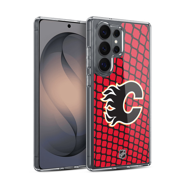 NHL Calgary Flames Net Pattern Soft Gel Case for Samsung Galaxy S26 Ultra
