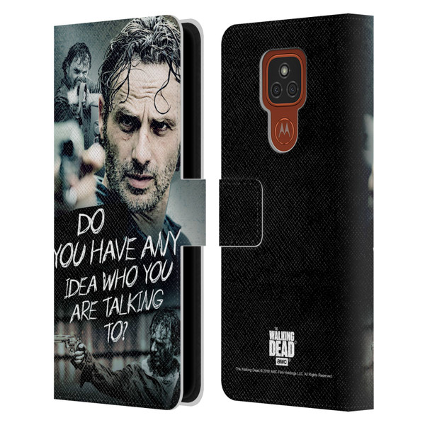 AMC The Walking Dead Rick Grimes Legacy Question Leather Book Wallet Case Cover For Motorola Moto E7 Plus