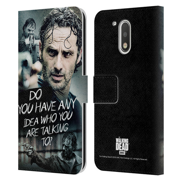 AMC The Walking Dead Rick Grimes Legacy Question Leather Book Wallet Case Cover For Motorola Moto G41