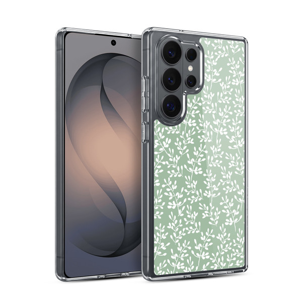 Anis Illustration Mix Pattern Tiny Leaves Green Soft Gel Case for Samsung Galaxy S26 Ultra