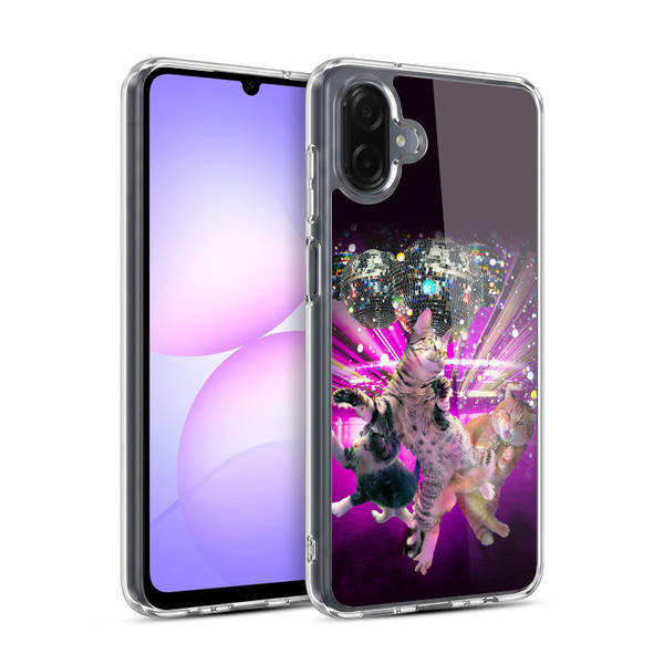 Random Galaxy Animals Disco Dancing Cat Soft Gel Case for Samsung Galaxy A07 4G