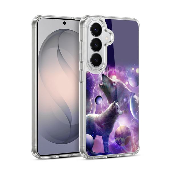 Random Galaxy Animals Cosmic Wolf Space Soft Gel Case for Samsung Galaxy S26