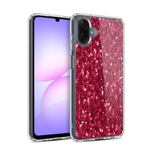 PLdesign Sparkle Prints Dark Pink Red Soft Gel Case for Samsung Galaxy A07 4G
