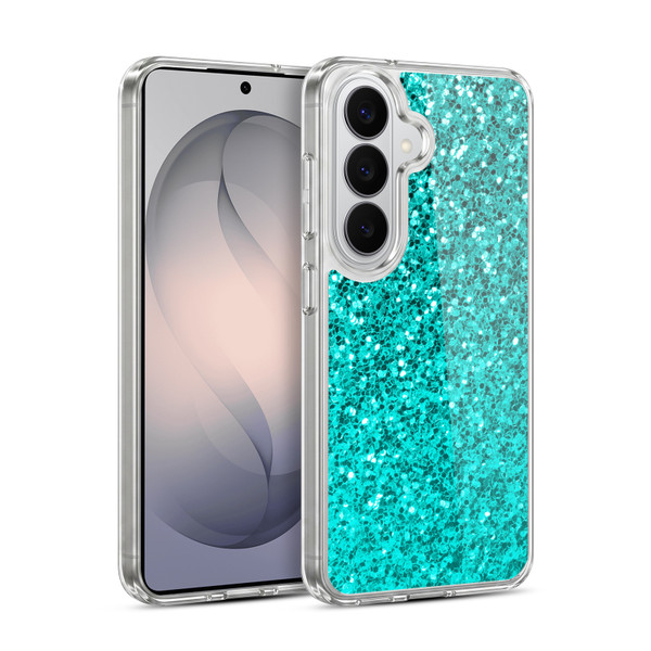 PLdesign Sparkle Prints Aqua Blue Soft Gel Case for Samsung Galaxy S26 Plus