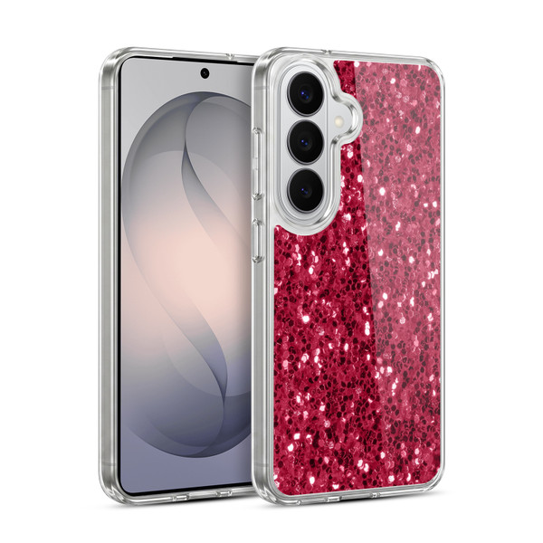 PLdesign Sparkle Prints Dark Pink Red Soft Gel Case for Samsung Galaxy S26 Plus