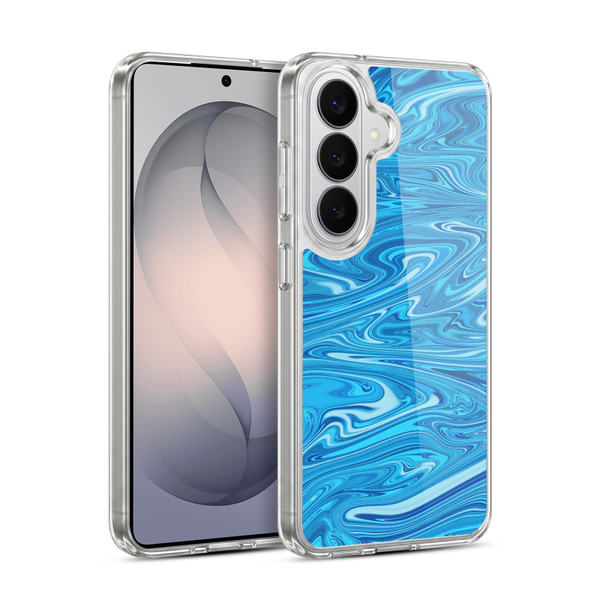 Suzan Lind Marble Light Blue Soft Gel Case for Samsung Galaxy S26