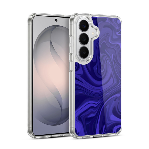 Suzan Lind Marble Indigo Soft Gel Case for Samsung Galaxy S26 Plus