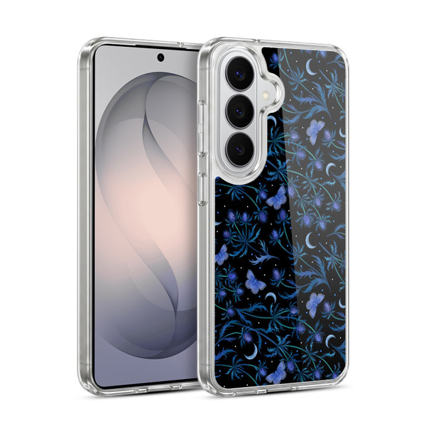 Episodic Drawing Pattern Blue Thistle Soft Gel Case for Samsung Galaxy S26
