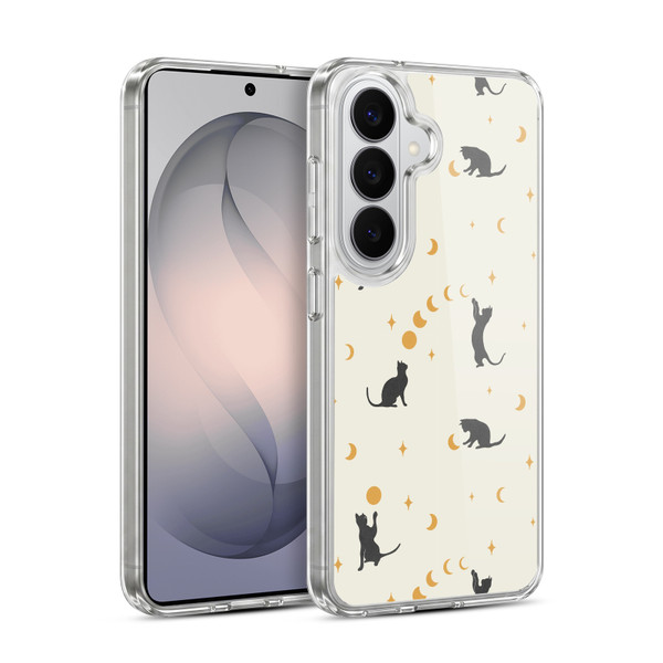 Episodic Drawing Pattern Cat And Moon Soft Gel Case for Samsung Galaxy S26