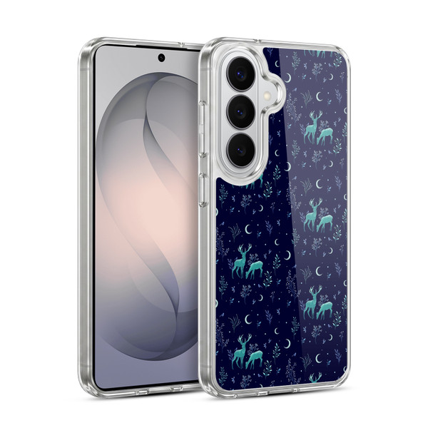Episodic Drawing Pattern Deers In The Moonlight Soft Gel Case for Samsung Galaxy S26