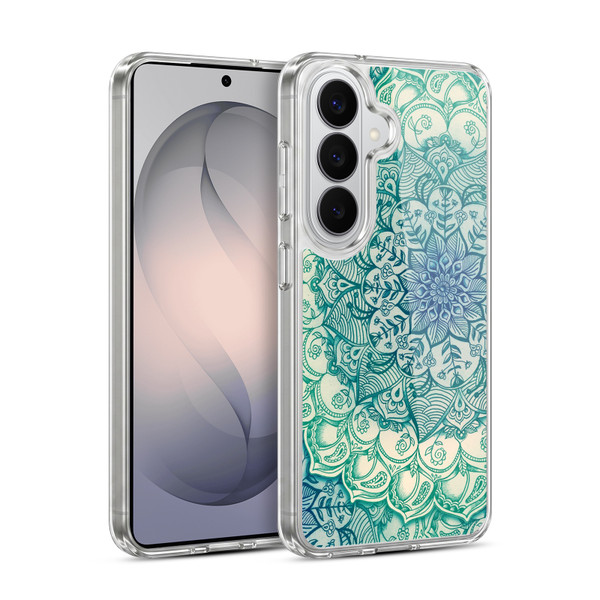 Micklyn Le Feuvre Mandala 3 Emerald Doodle Soft Gel Case for Samsung Galaxy S26
