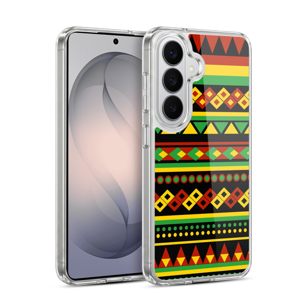 Head Case Designs Rasta Colour Patterns Aztec Soft Gel Case for Samsung Galaxy S26 Plus