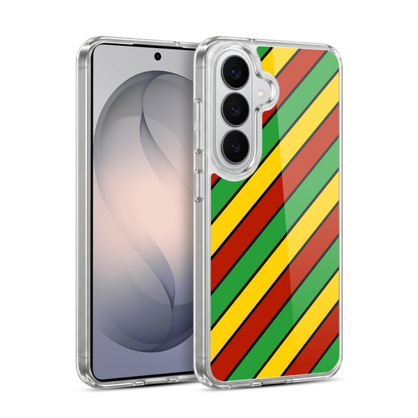 Head Case Designs Rasta Colour Patterns Diagonal Stripes Soft Gel Case for Samsung Galaxy S26 Plus