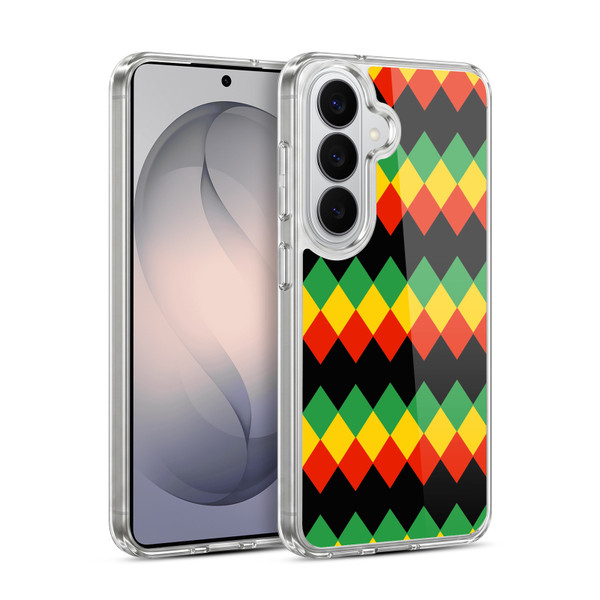 Head Case Designs Rasta Colour Patterns Diamond Soft Gel Case for Samsung Galaxy S26 Plus