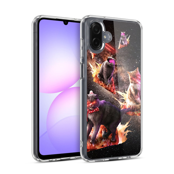 Random Galaxy Space Cat Fire Pizza Soft Gel Case for Samsung Galaxy A07 4G
