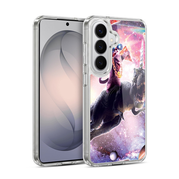 Random Galaxy Space Cat Thug & Dinosaur Unicorn Soft Gel Case for Samsung Galaxy S26