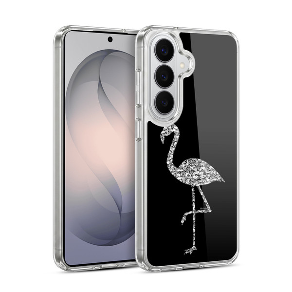 PLdesign Sparkly Flamingo Silver Soft Gel Case for Samsung Galaxy S26 Plus