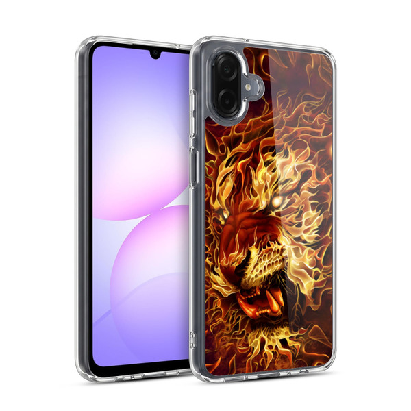 Tom Wood Fire Creatures Tiger Soft Gel Case for Samsung Galaxy A07 4G
