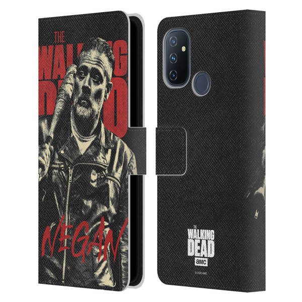 AMC The Walking Dead Season 10 Character Portraits Negan Leather Book Wallet Case Cover For OnePlus Nord N100