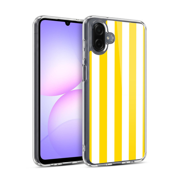 Head Case Designs Vertical Stripes Yellow Soft Gel Case for Samsung Galaxy A07 4G