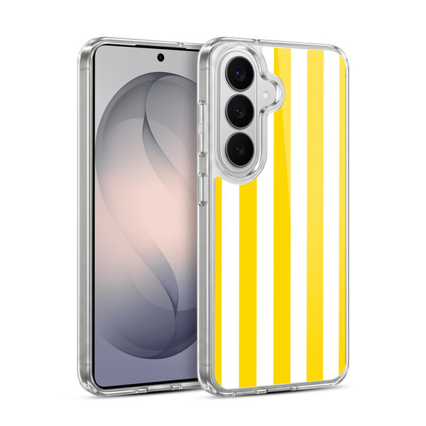 Head Case Designs Vertical Stripes Yellow Soft Gel Case for Samsung Galaxy S26