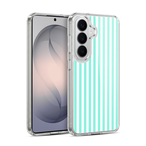 Head Case Designs Vertical Stripes Mint Soft Gel Case for Samsung Galaxy S26 Plus
