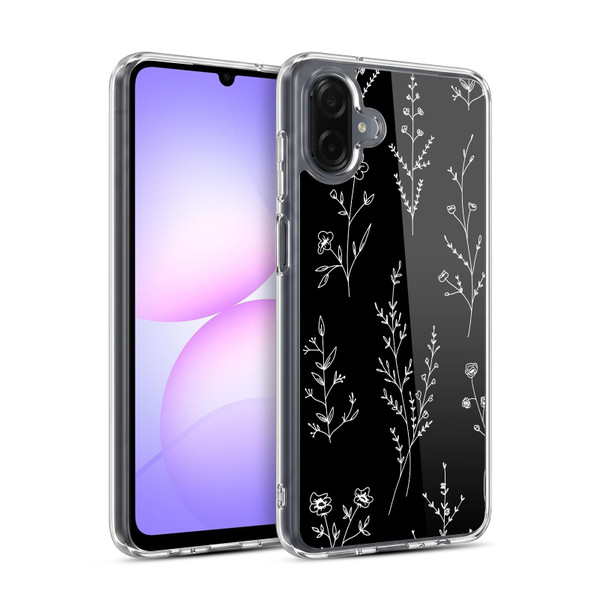 Anis Illustration Wildflowers Black Soft Gel Case for Samsung Galaxy A07 4G