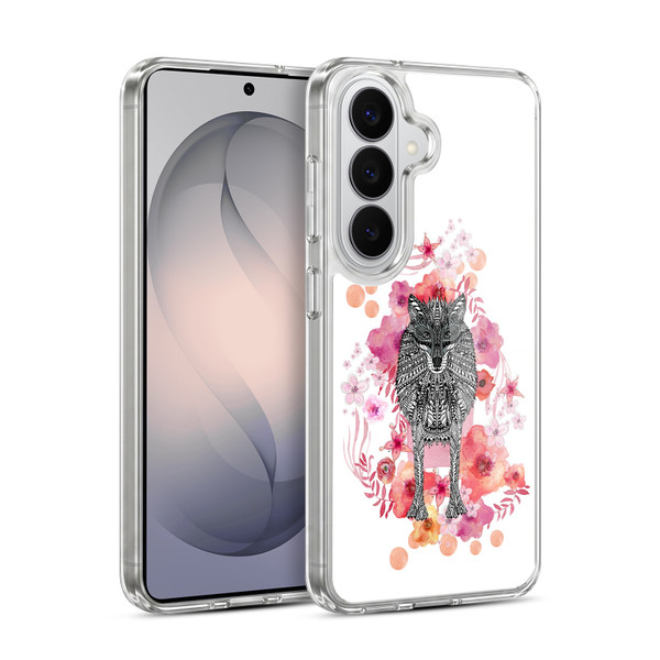 Monika Strigel Animals And Flowers Wolf Soft Gel Case for Samsung Galaxy S26 Plus