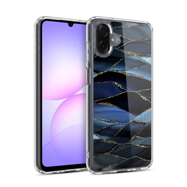 UtArt Dark Night Marble Deep Sparkle Waves Soft Gel Case for Samsung Galaxy A07 4G