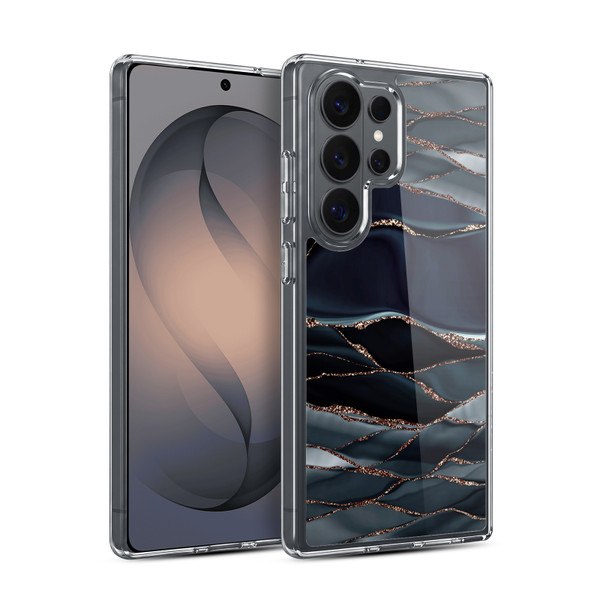 UtArt Dark Night Marble Waves Soft Gel Case for Samsung Galaxy S26 Ultra