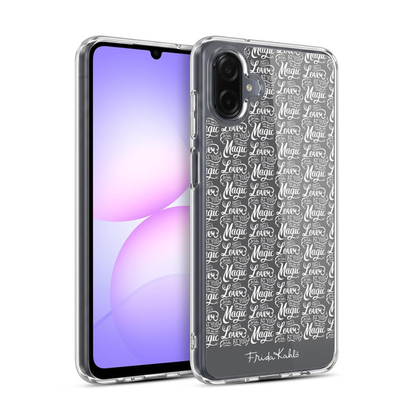 Frida Kahlo Typography Lover Grey Soft Gel Case for Samsung Galaxy A07 4G