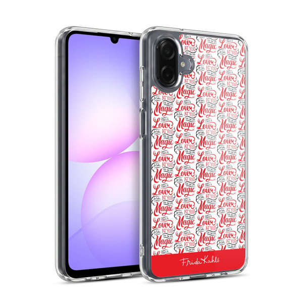 Frida Kahlo Typography Lover Red Soft Gel Case for Samsung Galaxy A07 4G
