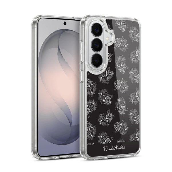Frida Kahlo Typography Black Heart Soft Gel Case for Samsung Galaxy S26 Plus
